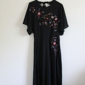 Floral Embroidered Black Jumpsuit